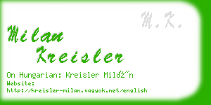 milan kreisler business card